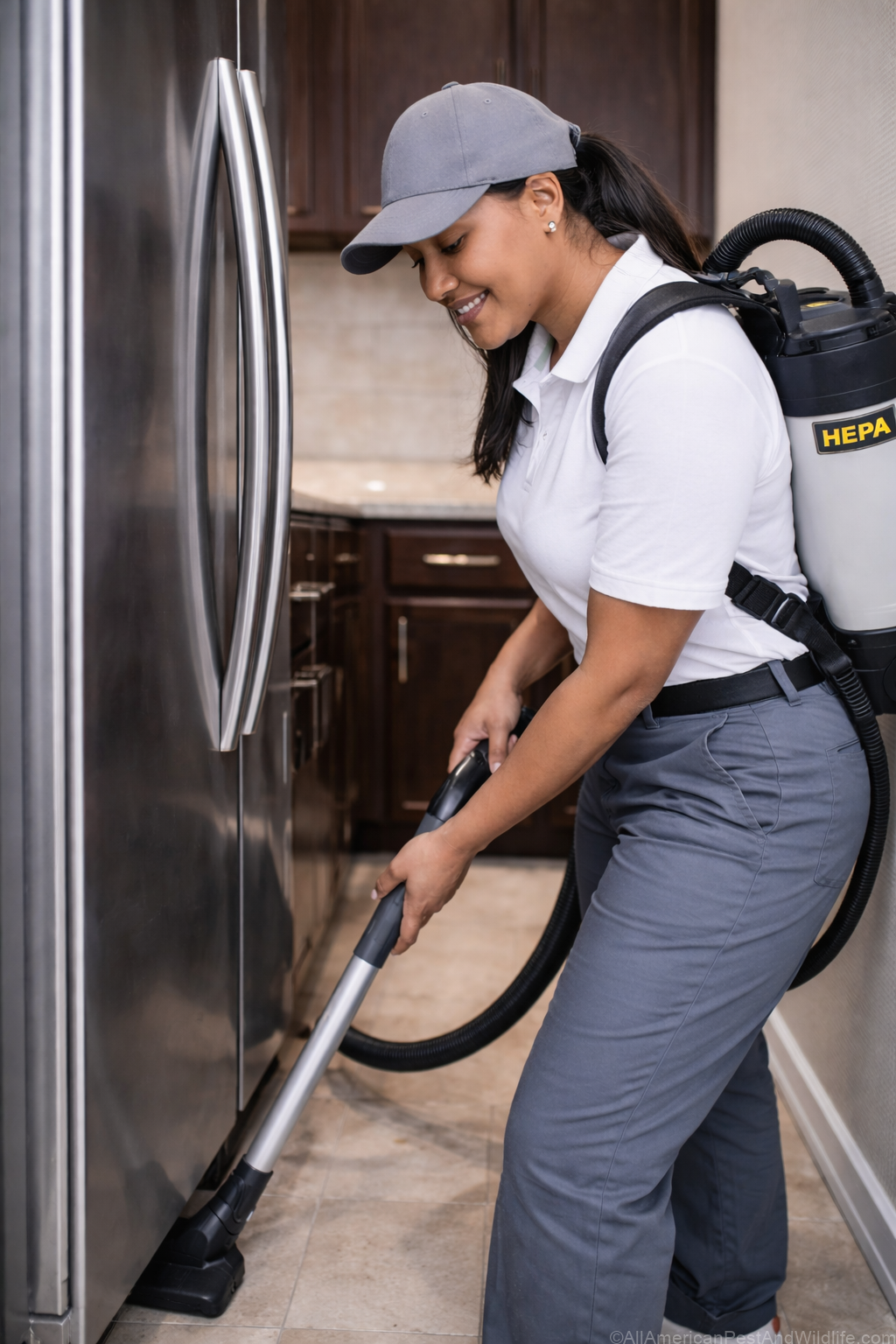 Interior conducive condition cleanup by licensed pest control technician reducing roach and bed bug harborages inside a Louisiana home