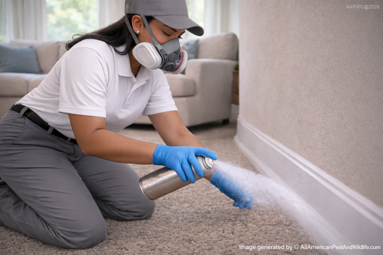 Professional flea treatment in Louisiana home © AllAmericanPestAndWildlife.com